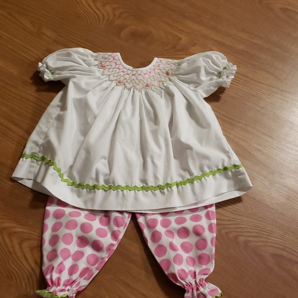 Smocked top and pant set